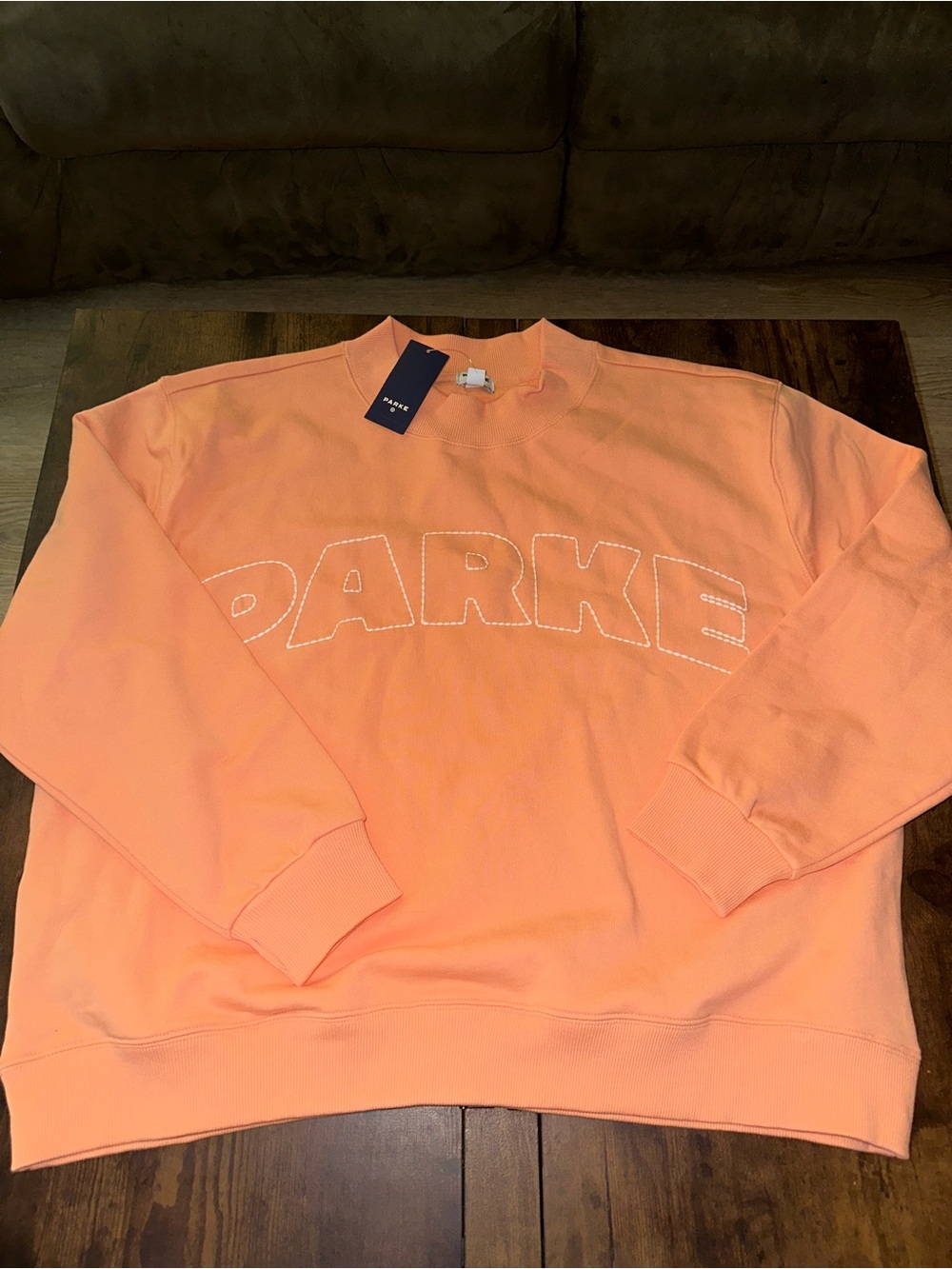 Parke X target Crewneck Sweatshirt in Peach Coral